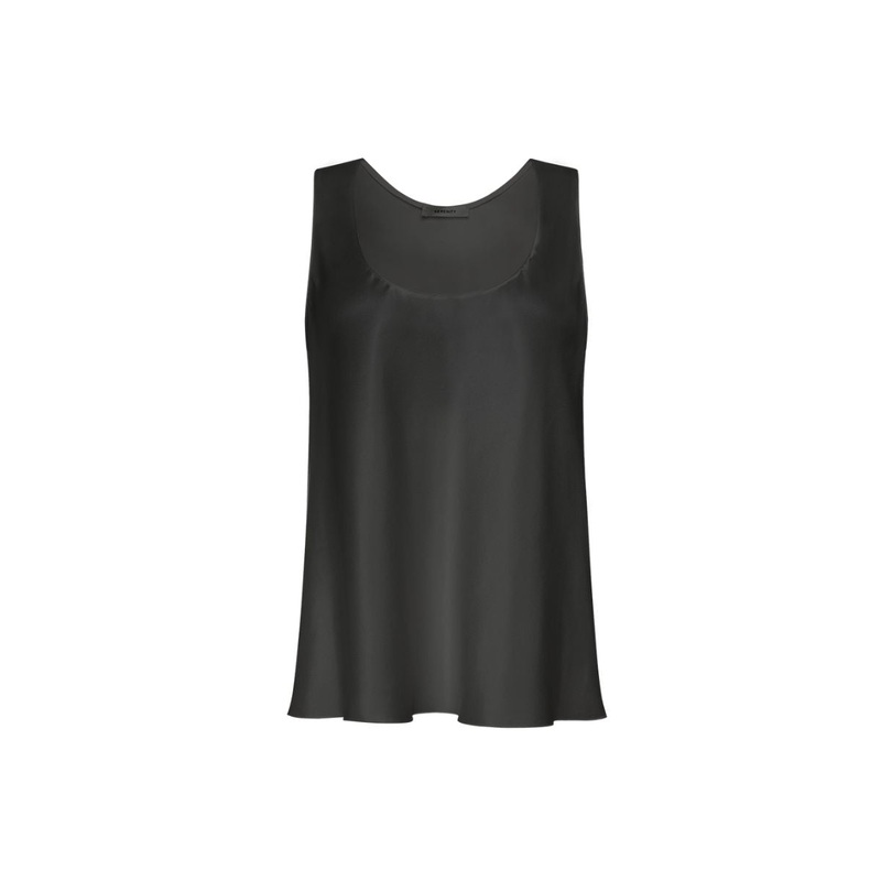 DANA BLACK SILK TWILL TANK TOP