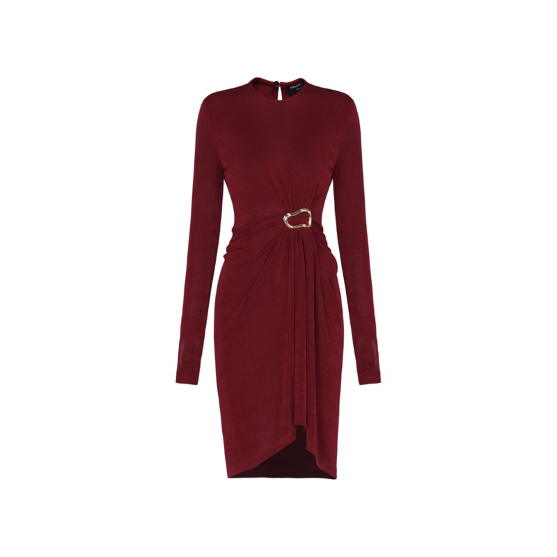 EVERLEIGH GATHERED TWISTED JERSEY MINI DRESS