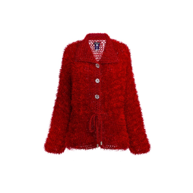 RED MONROE HANDMADE KNIT CARDIGAN DRESS
