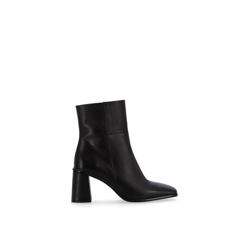 WEST VINTAGE TOTAL BLACK LEATHER ANKLE BOOTS