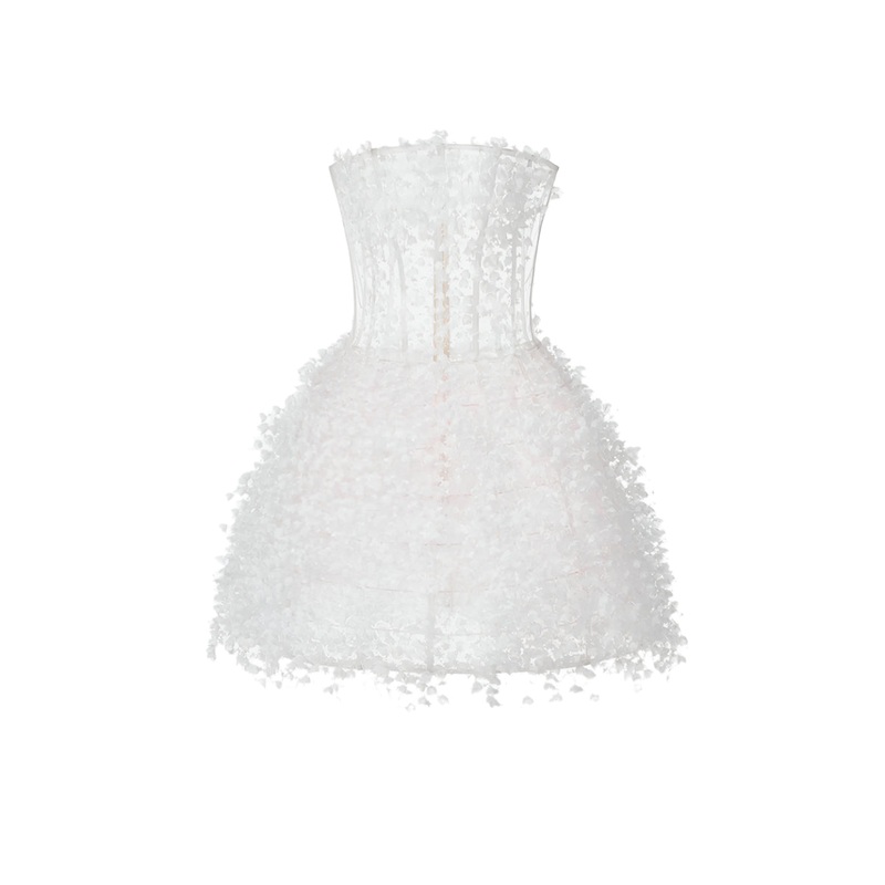 IVORY FLOWERS MINI DRESS
