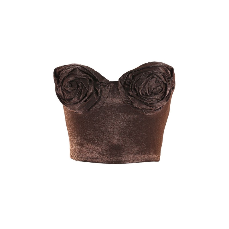NEITH GLITTER TOP IN MIRAGE BROWN