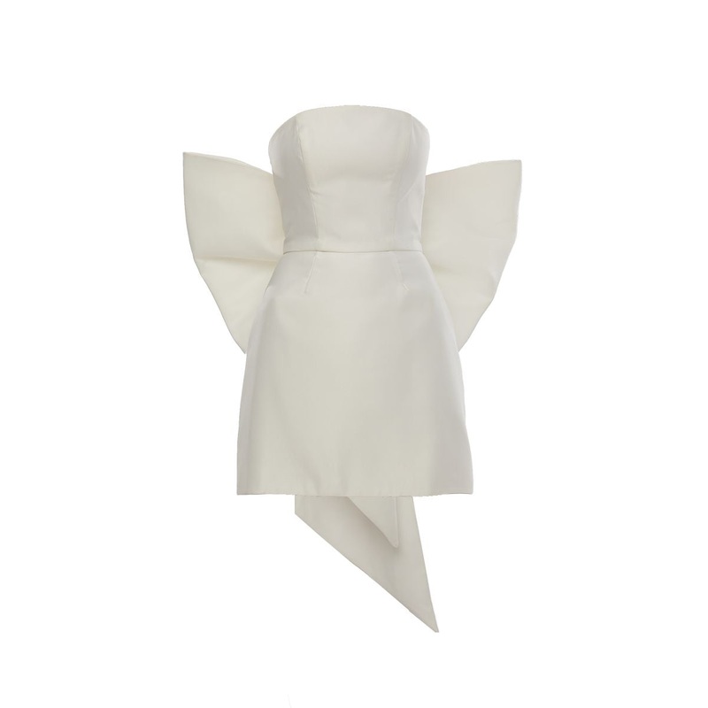 JOY WHITE MINI DRESS WITH BIG BOW