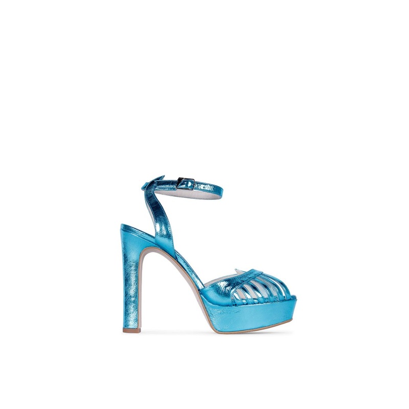 MARGUERITE HEELS IN AQUA