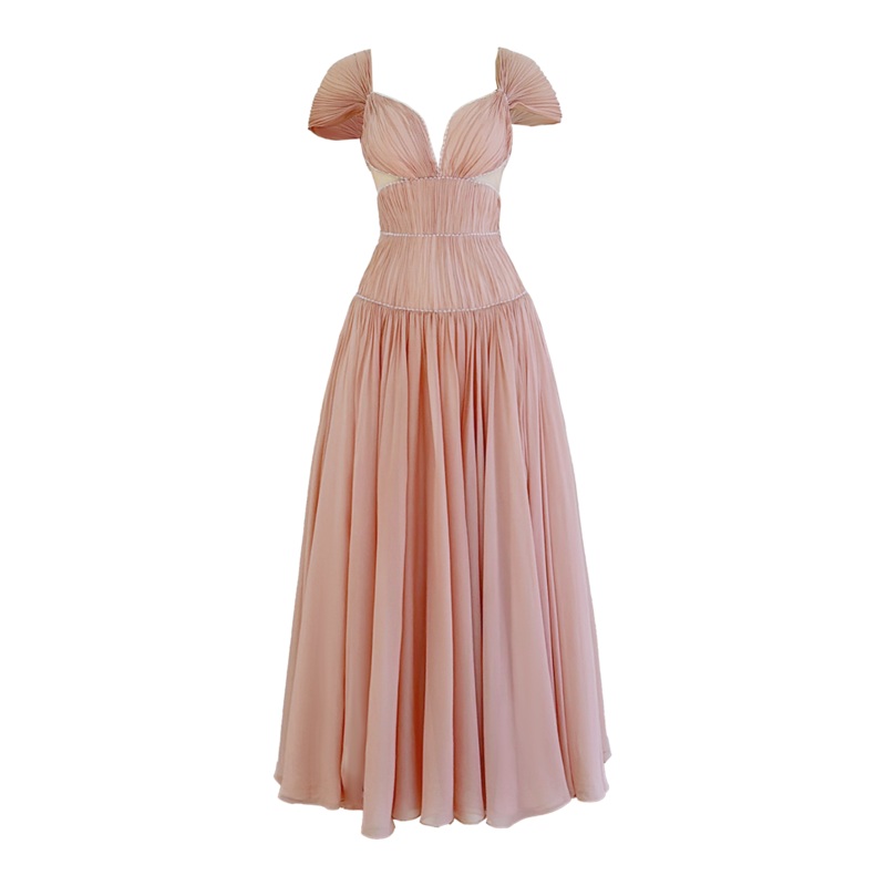 MUSHROOM MIDI DRESS WITH PLEATS