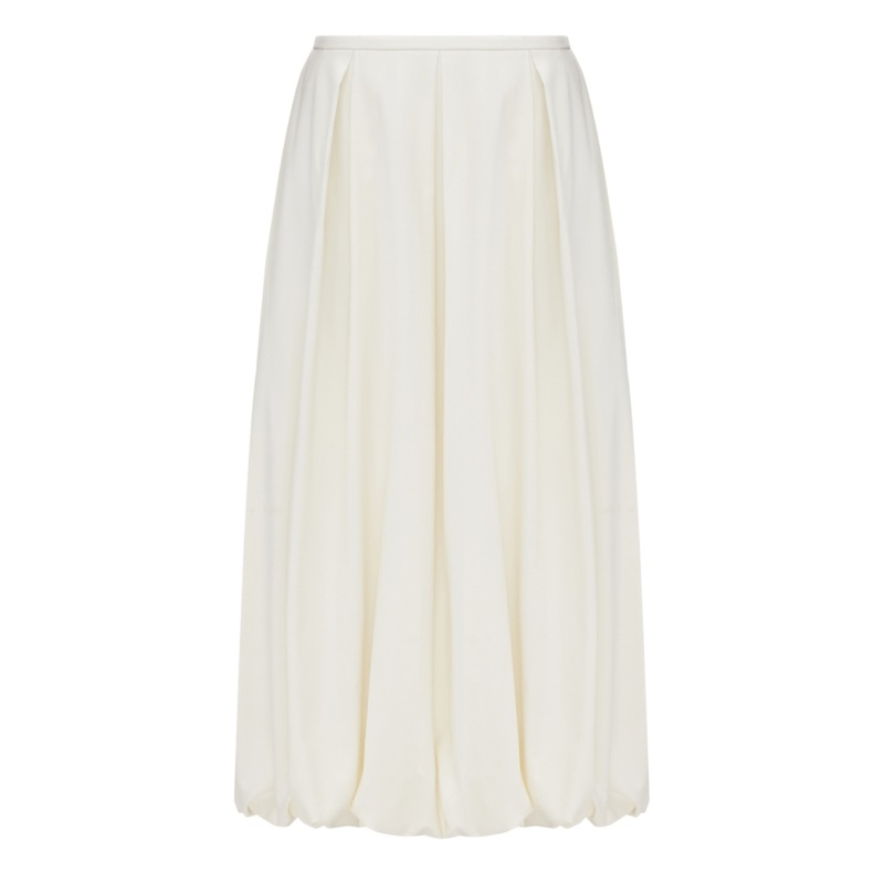 BALLOON IVORY MIDI SKIRT