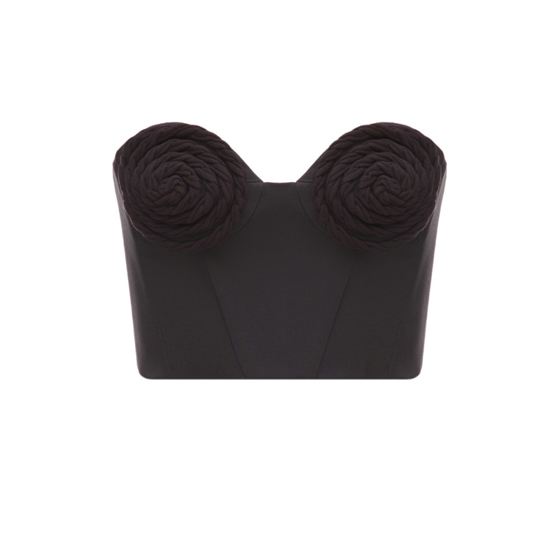 BLACK MINI CORSET WITH BRA DETAILS