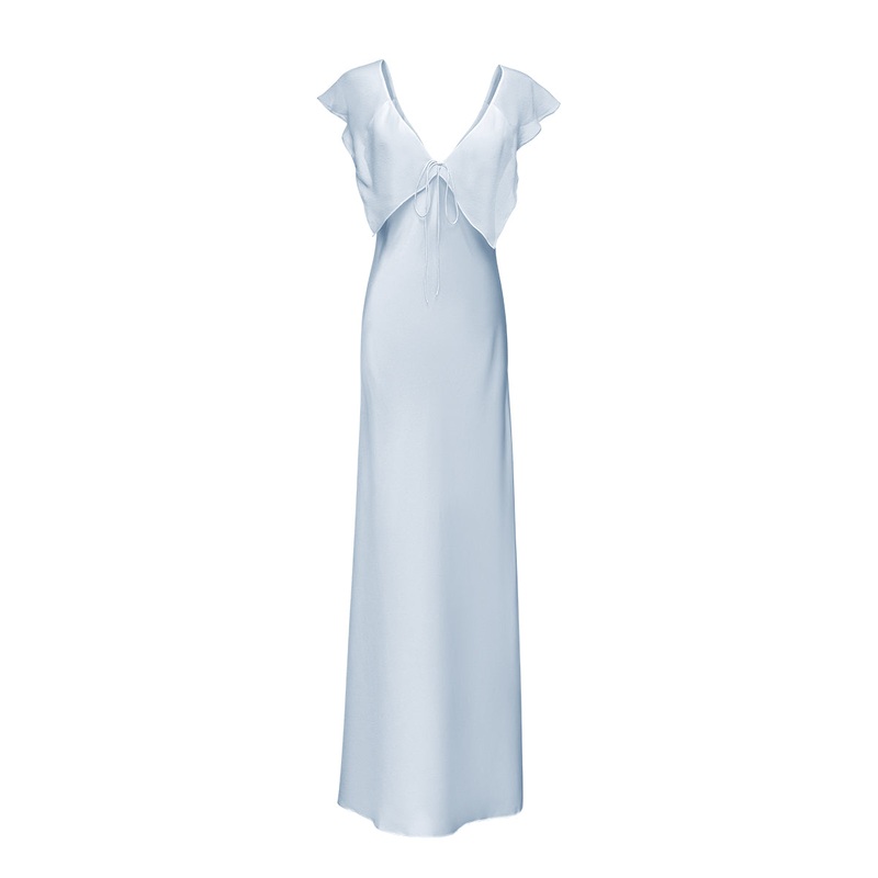 CRETE SILK MIDI DRESS IN BLUE