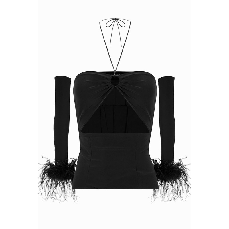 CUT OUT TOP WITH INTERCHANGEABLE SLEEVES
