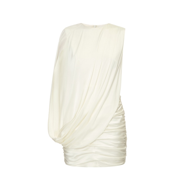 IVORY SILK MINI DRESS
