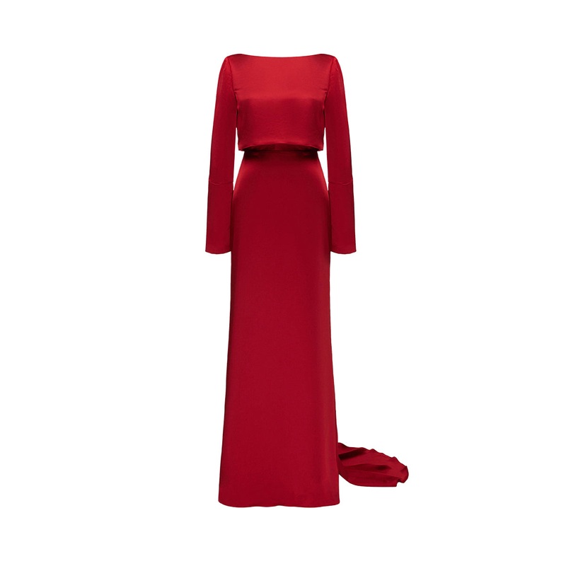 MARBLE GOWN IN RED