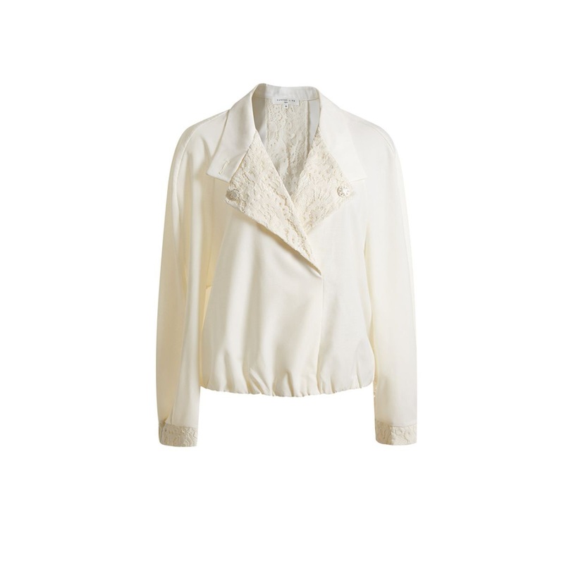 PERLA LACE-TRIMMED WOOL SHIRT