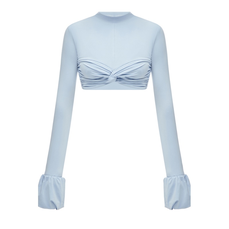 STRETCH-JERSEY LIGHT BLUE CROPTOP