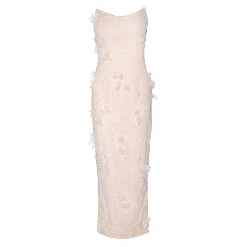 CLARA STRAPLESS SCOOPED MIDAXI