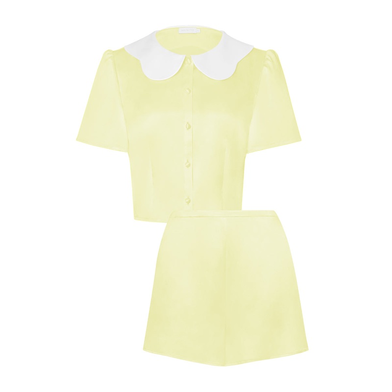 DOLL SHORT PAJAMA SET IN YELLOW