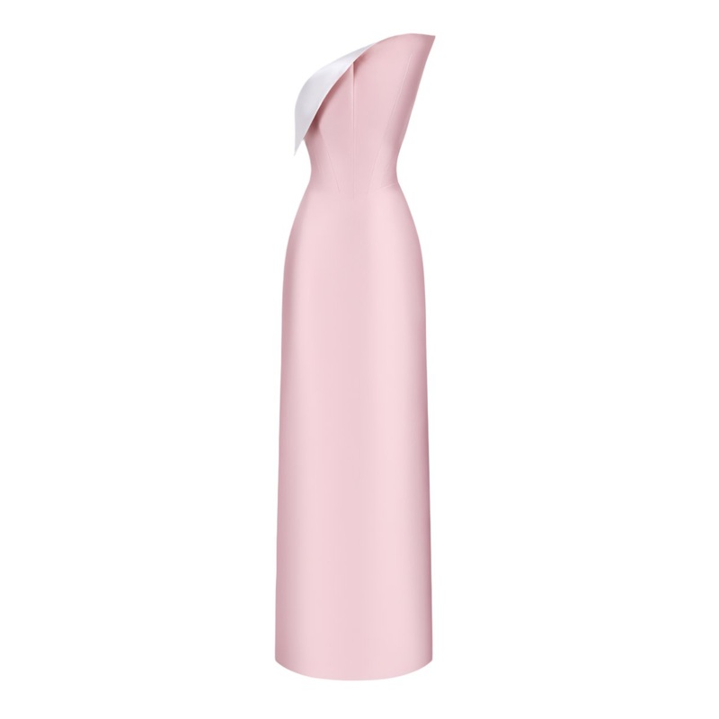 STRAPLESS SILK TAFTA LONG DRESS
