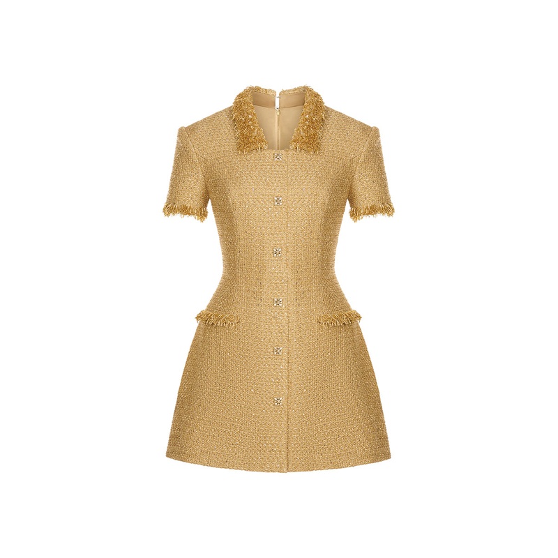 GOLD EMBELLISHED MINI DRESS