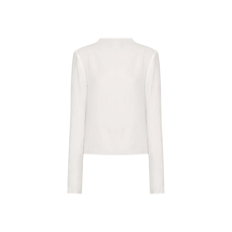 HALF HIGH COLLAR SHIRT IN WHITE