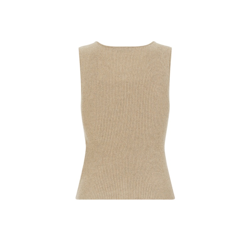 LOLA CASHMERE TANK TOP IN SAND