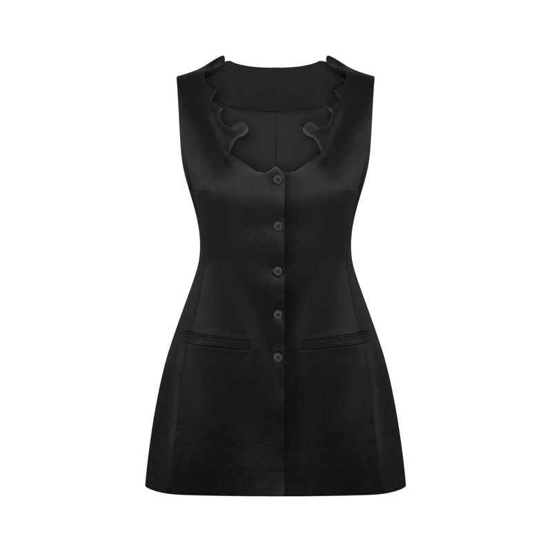 PRYCHILLIA VEST IN BLACK