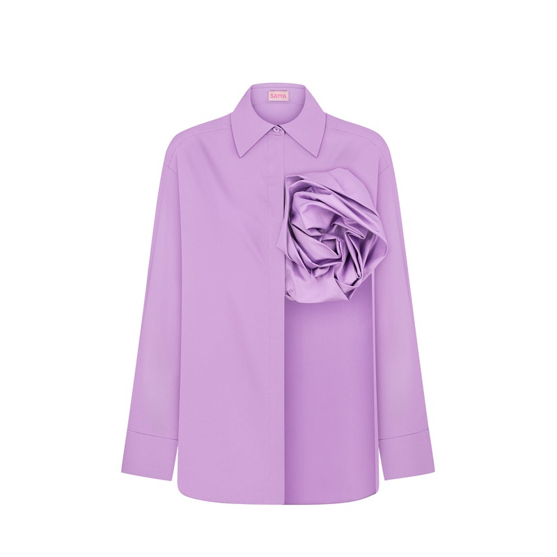 VIOLET SHIRT WITH FLOWER