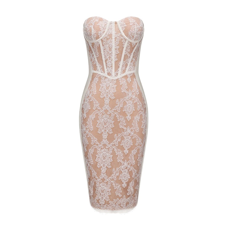 ELSA LACE DRESS IN WHITE
