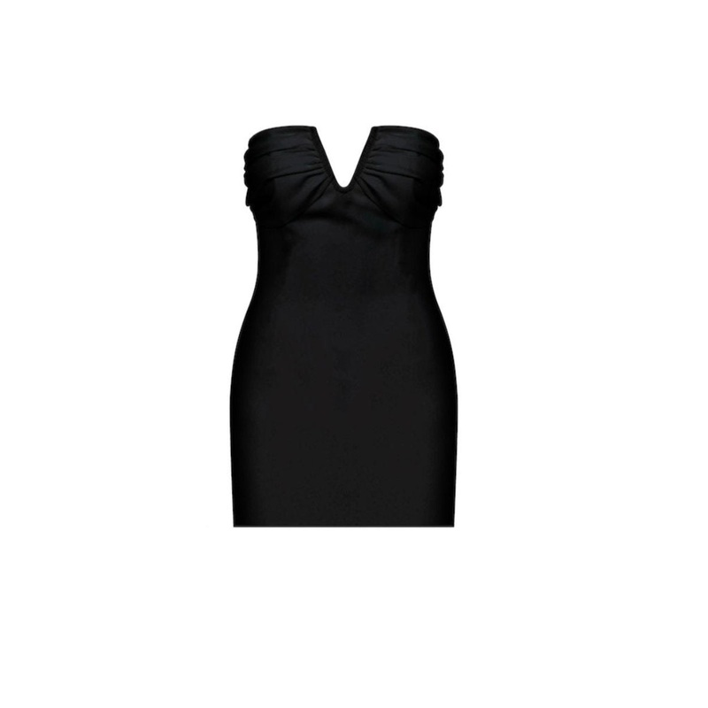 MOIRA MINI CREPE DRESS IN BLACK
