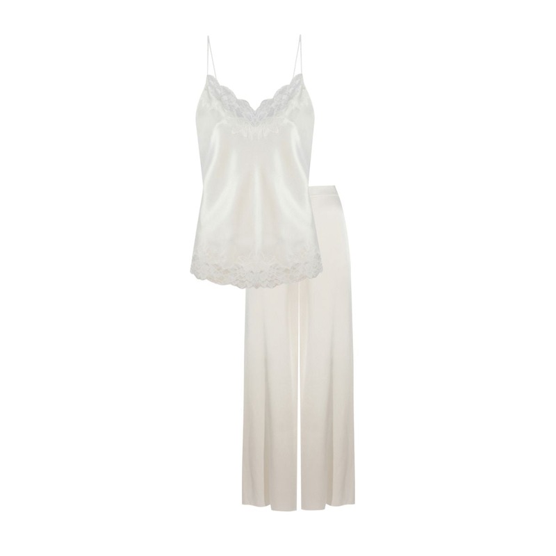 PAIGE CAMI AND HIGH WAISTED OFF WHITE PJ SET