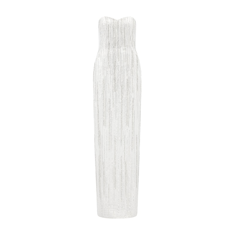 SEMI HEART NECK STRAPLESS DRESS