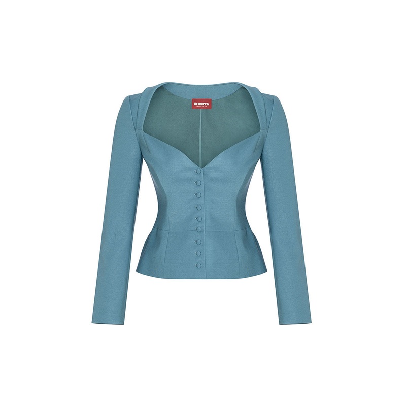 ANNE WORKING TOP IN BLUE GREEN