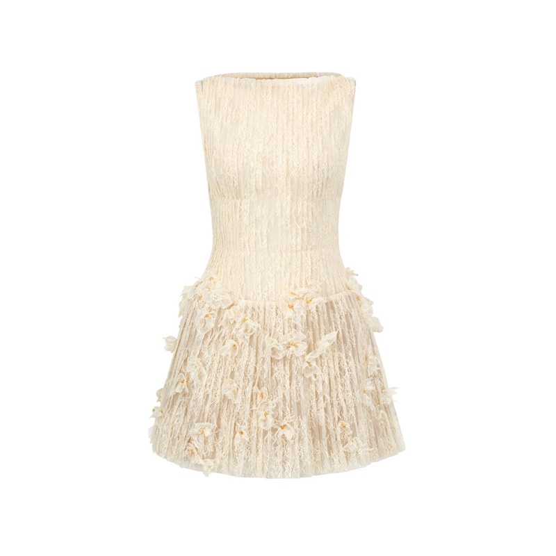 FLAVIA LACE DRESS IN BEIGE
