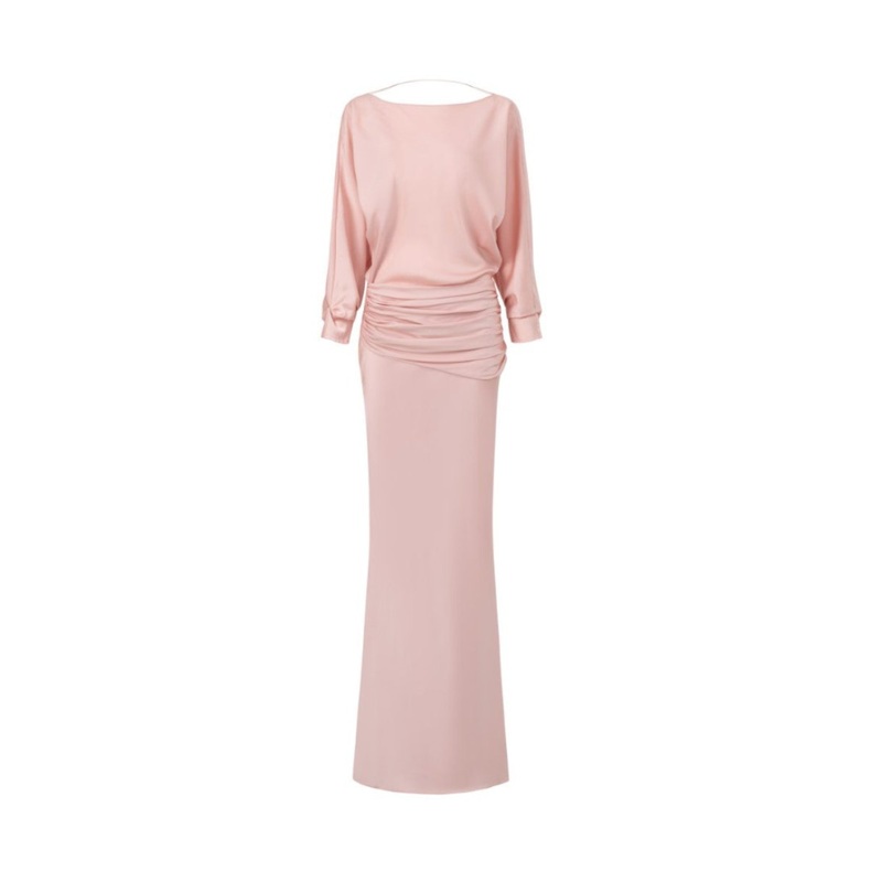 HARPER SILK OPEN BACK FISHTAIL GOWN