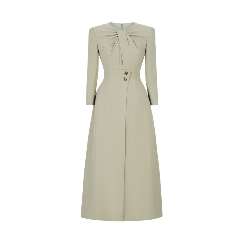 HELEN SLIT SQUARE SHOULDER LONG LENGTH SHIRT