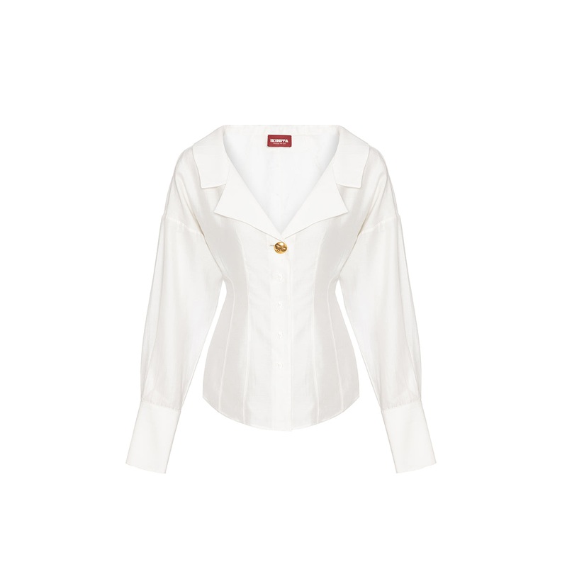 JACQUELINE SHIRT IN ASPARAGUS WHITE