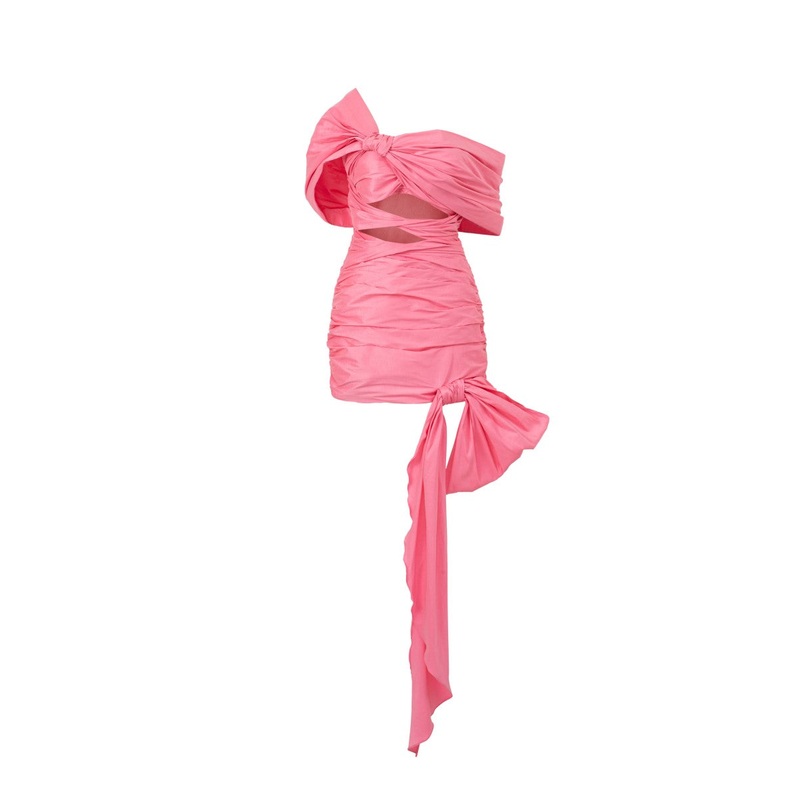KENDALL TAFFETA CUT OUT DRESS IN PINK