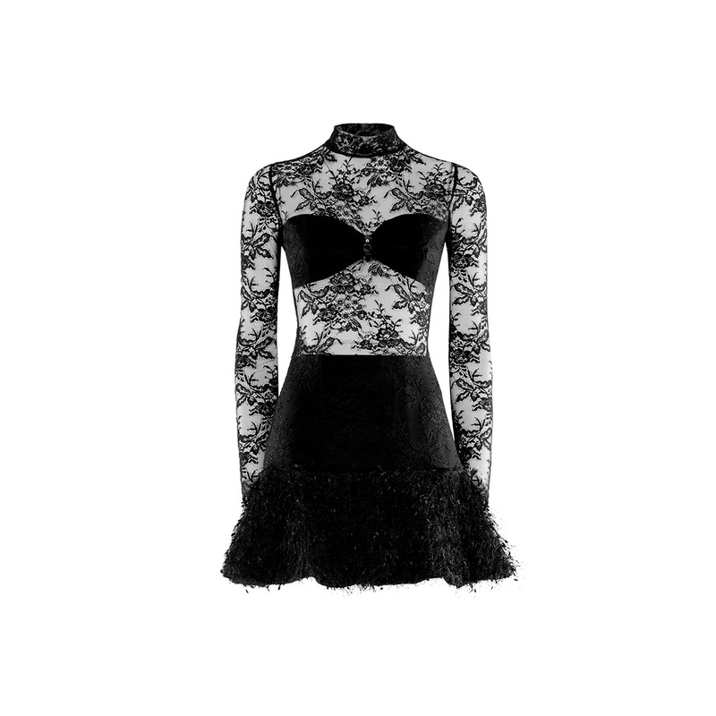 LACE EMBELLISHED COCKTAIL DRESS