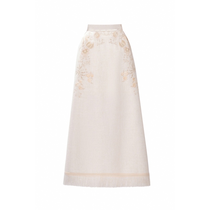 LONDYN A-LINE EMBROIDERED ANKLE LENGTH SKIRT