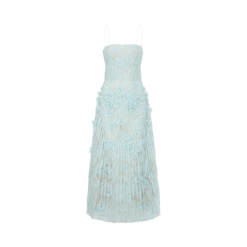 OCTAVIA LACE DRESS IN AQUA