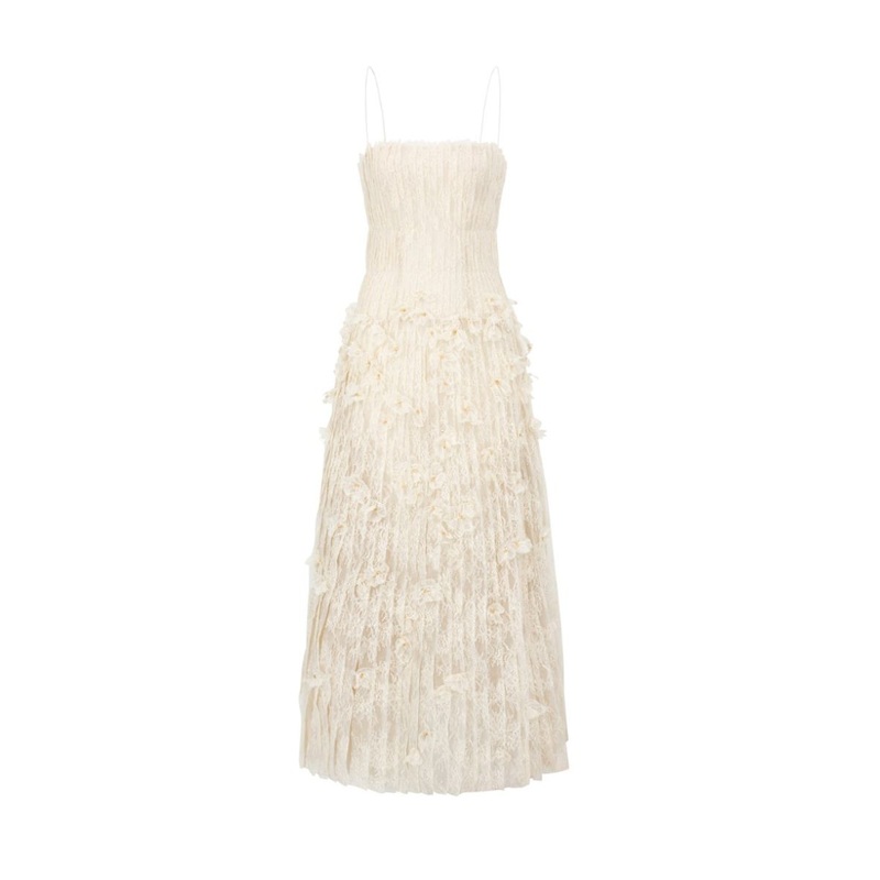 OCTAVIA LACE DRESS IN BEIGE