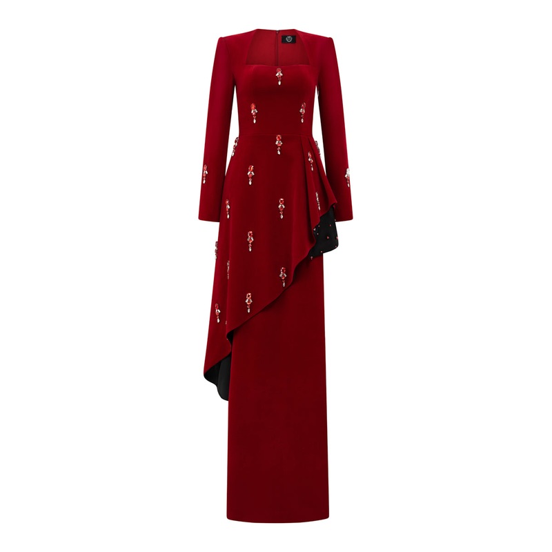 QUEEN ANNE RUBY COLUMN GOWN