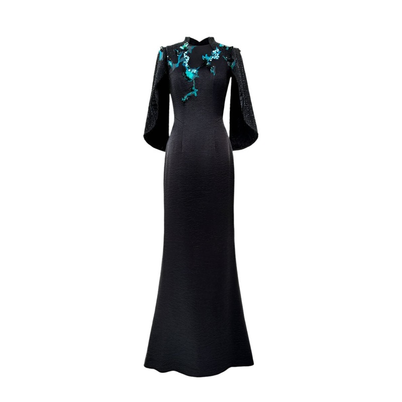 RADIANT NIGHT FLAME GOWN IN BLACK