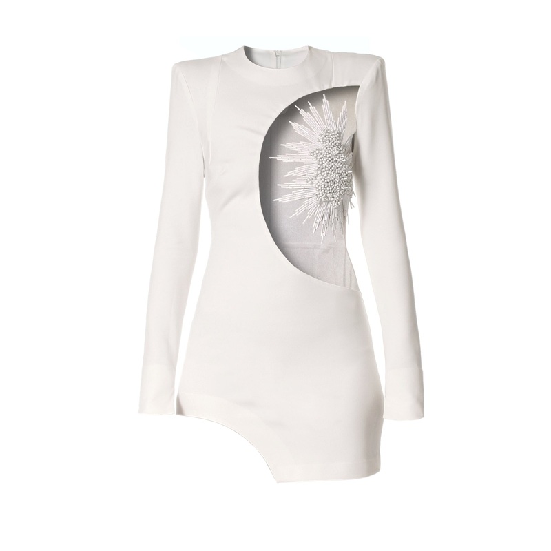 REBEL DRESS IN ECRU WHITE