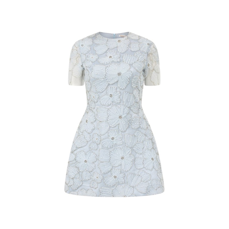 ROSALINE CRYSTAL LACE FLORAL DRESS