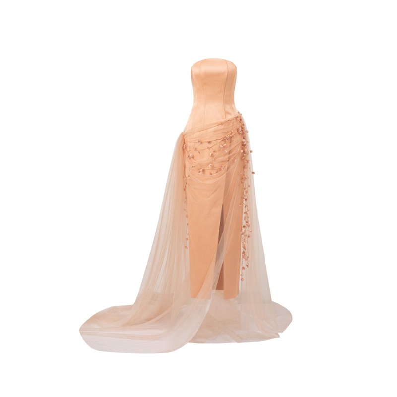 SABINA SILK TAFFETA FLOWERS DRESS