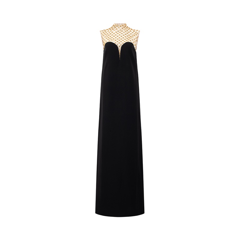 SLEEVELESS HIGH NECK GOWN