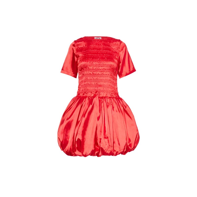 ELEANOR SATIN DRESS IN RED
