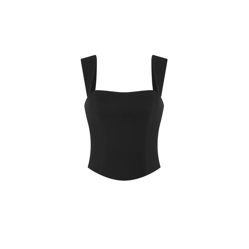 FITTED BLACK CORSET BUSTIER
