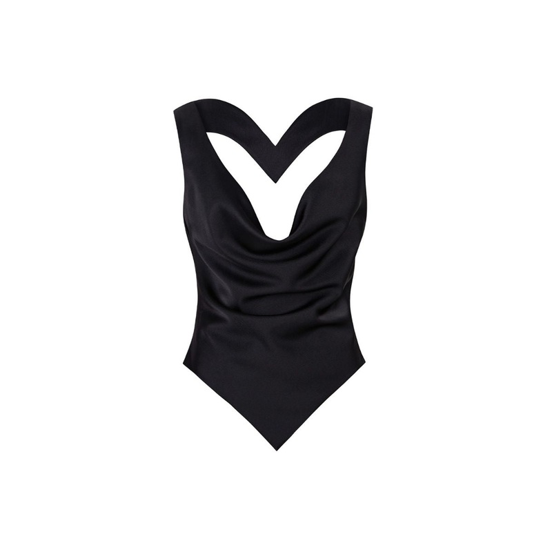 MS. HEART BLACK OPEN BACK TOP