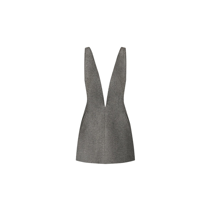 V-NECK TWEED DRESS