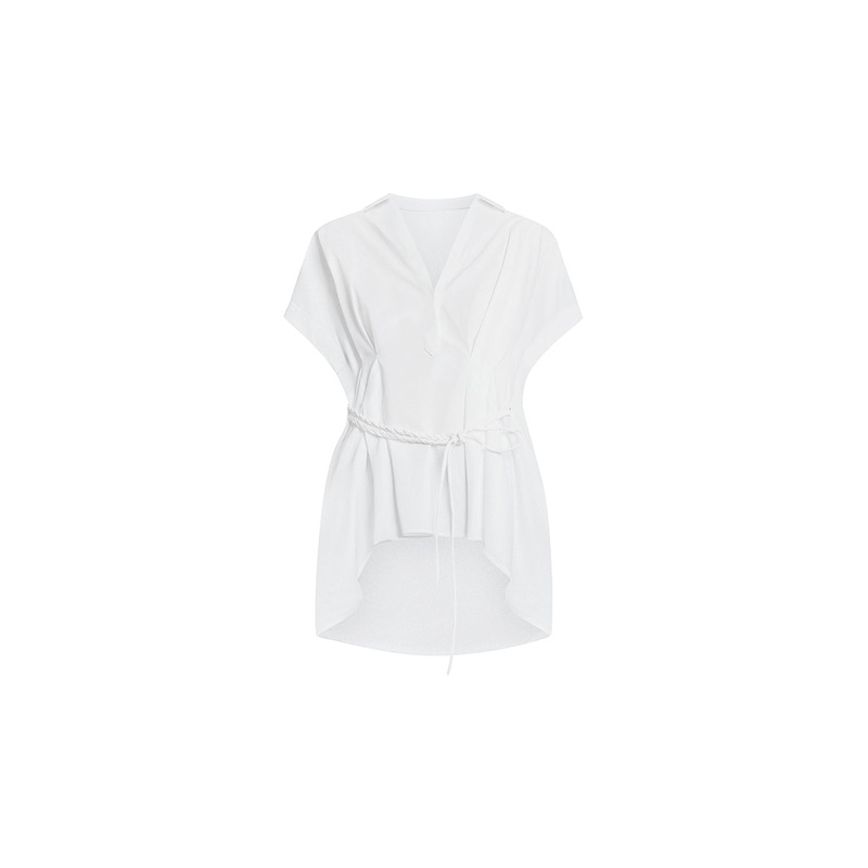 WHITE POPLIN SHIRT WITH BELT